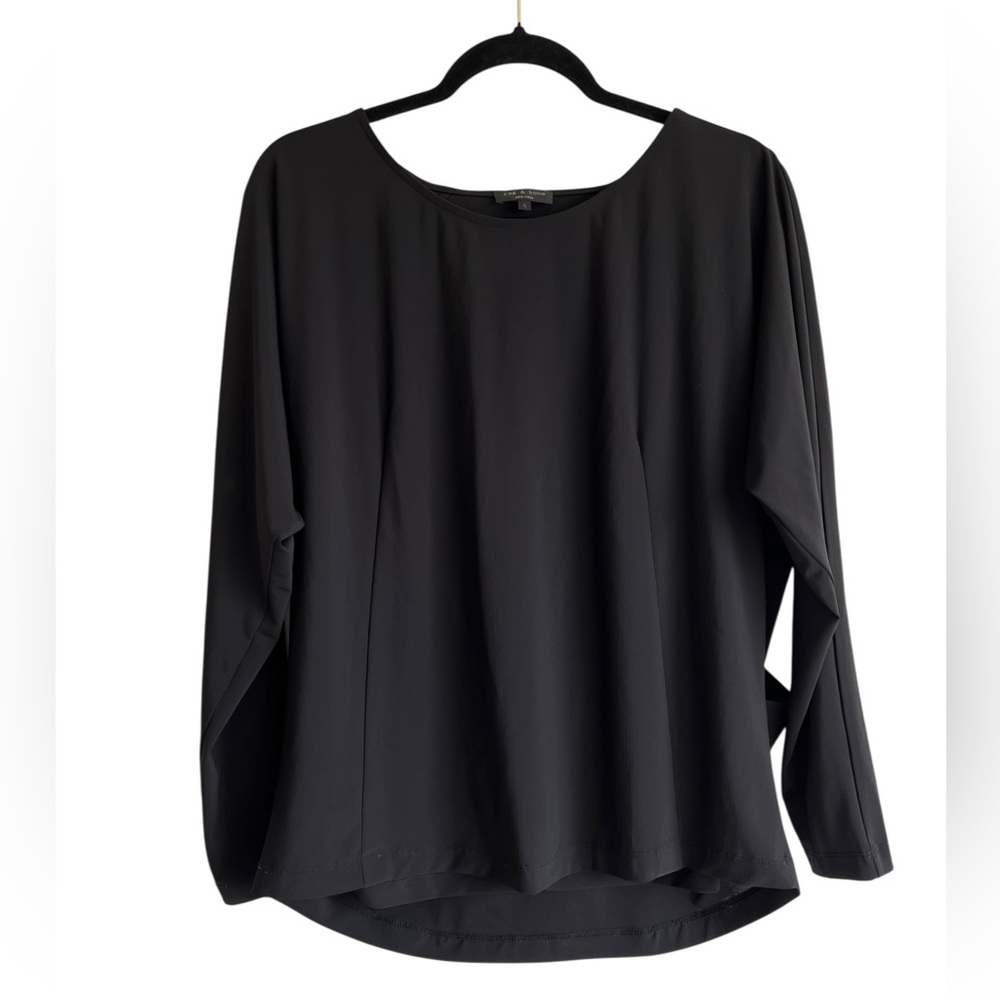 rag & bone Elevated Basic Black Open Back Top - image 1
